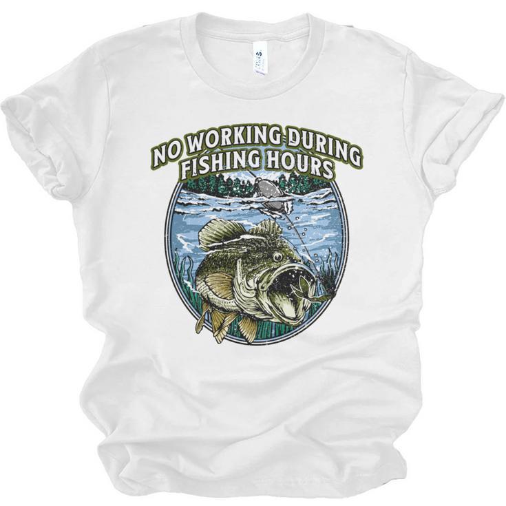 No Working Fishing Hours Introvert Lifestyle Antisocial Unisex Jersey T-Shirt