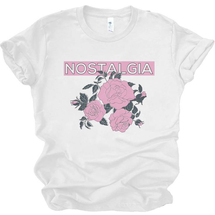 Nostalgia 80s 90s Retro Style Graphics Rose Pink Flower Unisex Jersey T-Shirt