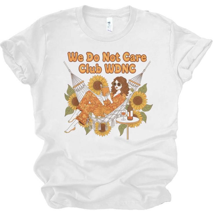 We Do Not Care Club WDNC Reading Book Boho Floral Unisex Jersey T-Shirt