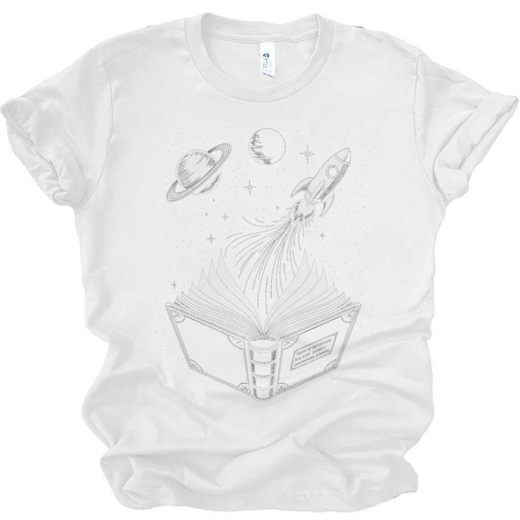 Novelty Universe Books Galaxy Adventure Drawing Women Men Unisex Jersey T-Shirt
