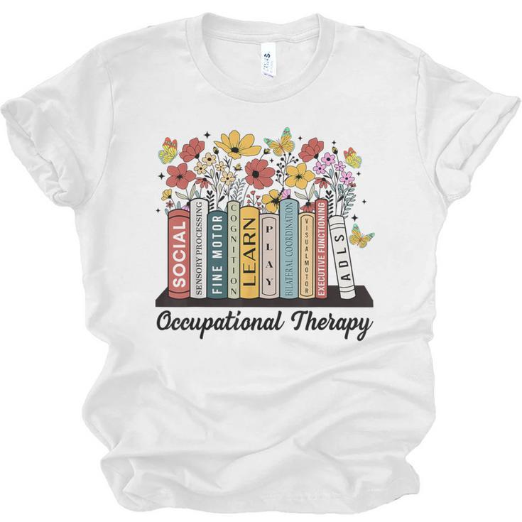 Occupational Therapy Wildflower Book OT Therapist Assistant Unisex Jersey T-Shirt