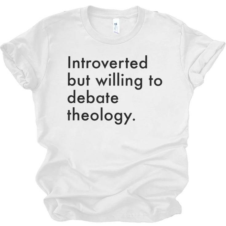 Theology Introvert Christian Conversation Starters Unisex Jersey T-Shirt