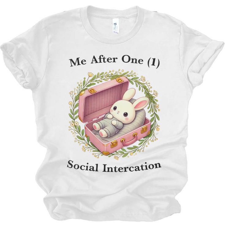 Me After One Social Interaction Introvert Saying Unisex Jersey T-Shirt