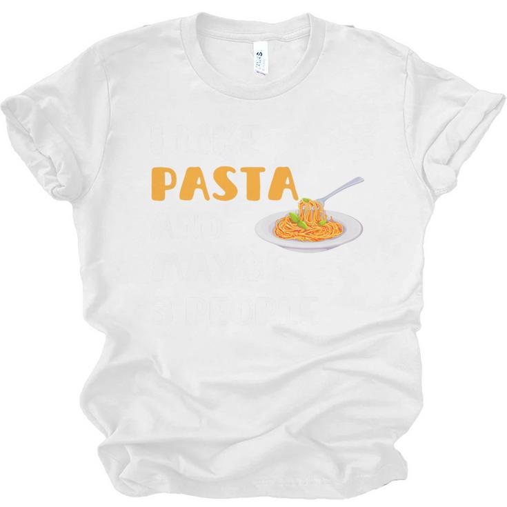 I Like Pasta And Maybe 3 People Introvert Foodie Premium Unisex Jersey T-Shirt