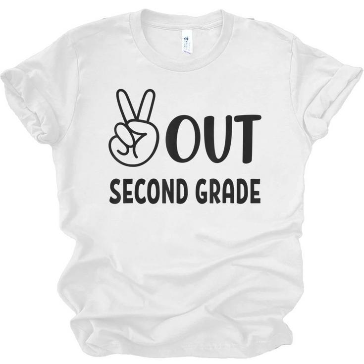 Peace Out Second Grade Last Day Of School Graduation Kids Unisex Jersey T-Shirt