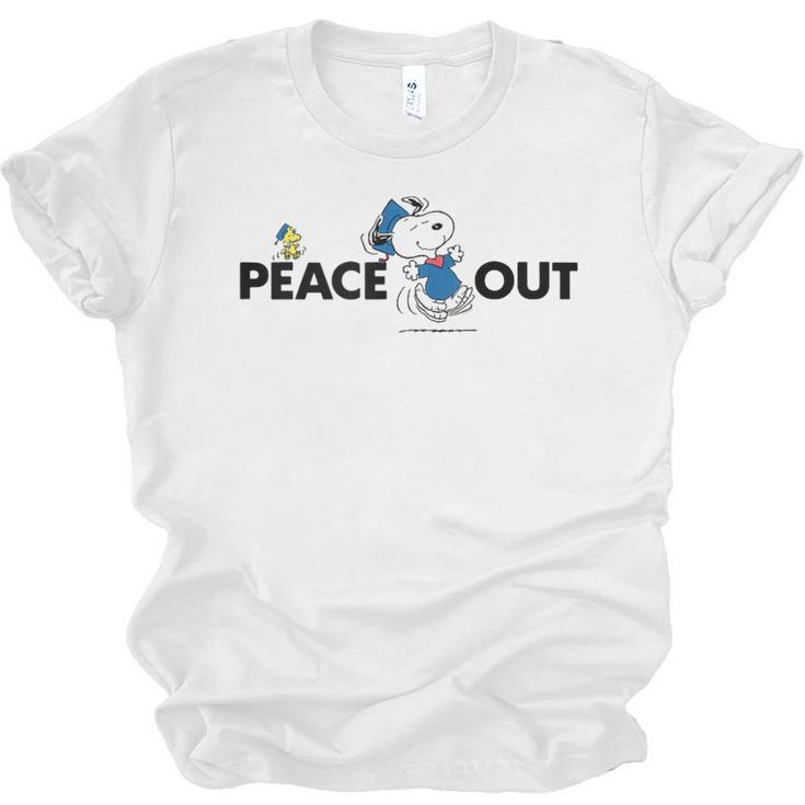 Peanuts Graduation Peace Out Snoopy Woodstock Unisex Jersey T-Shirt