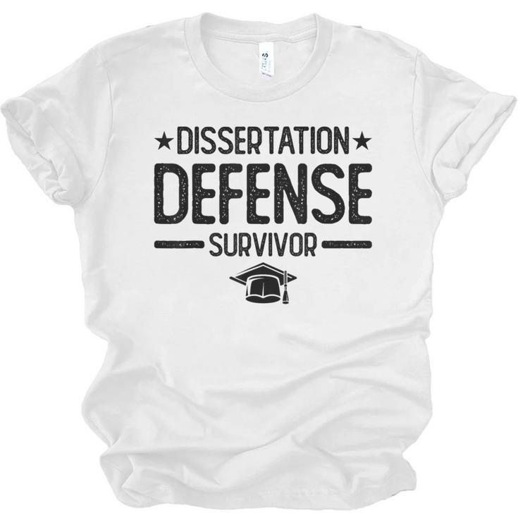 PhD Graduation Dissertation Defense Survivor PhD Unisex Jersey T-Shirt