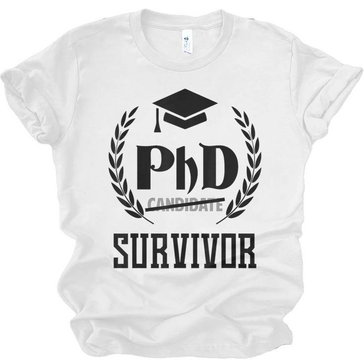 PHD Survivor T-Shirt Graduation Student Teacher  For Men Women Kids Unisex Jersey T-Shirt