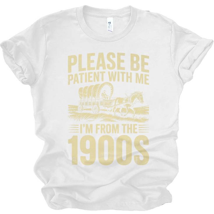 Please Be Patient I'm From The 1900s Over The Hill Premium Unisex Jersey T-Shirt