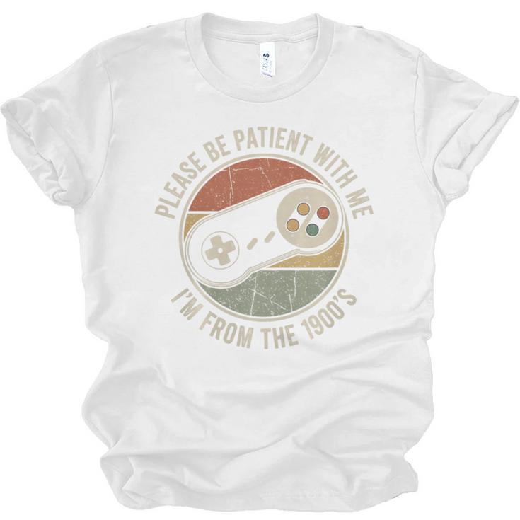 Please Be Patient With Me I'm From The 1900s Retro Gamer Premium Tri-Blend Unisex Jersey T-Shirt
