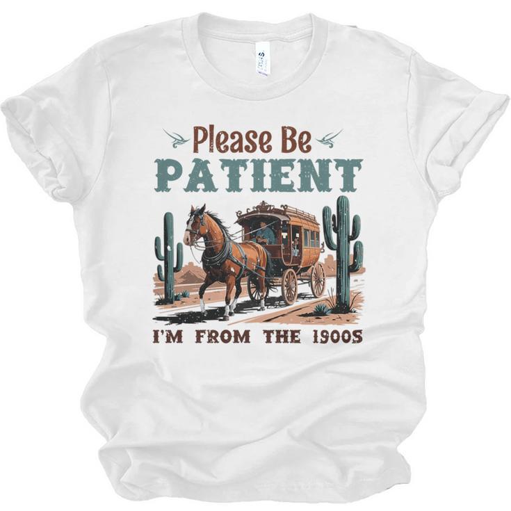 Please Be Patient I'm From The 1900s Stagecoach Western Vint Premium Tri-Blend Unisex Jersey T-Shirt