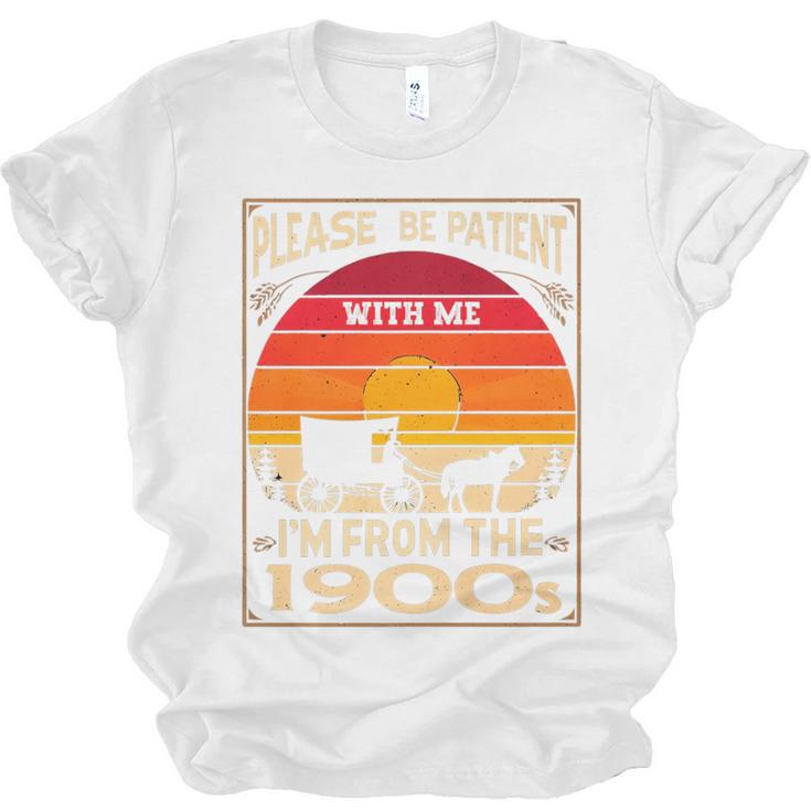 Please Be Patient I'm From The 1900s Sunset Vintage Wagon Premium Unisex Jersey T-Shirt