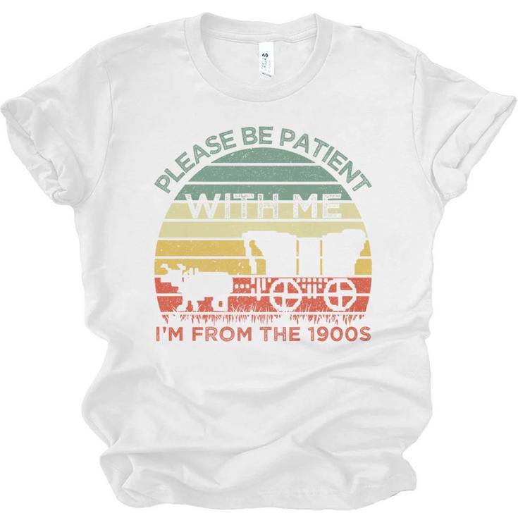 Please Be Patient With Me I'm From The 1900s Vintage Sunset Premium Unisex Jersey T-Shirt