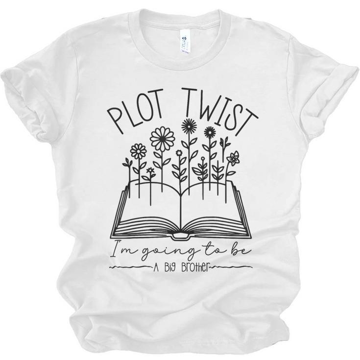 Plot Twist I'm Going To Be A Big Brothers Literary Book Boys Unisex Jersey T-Shirt