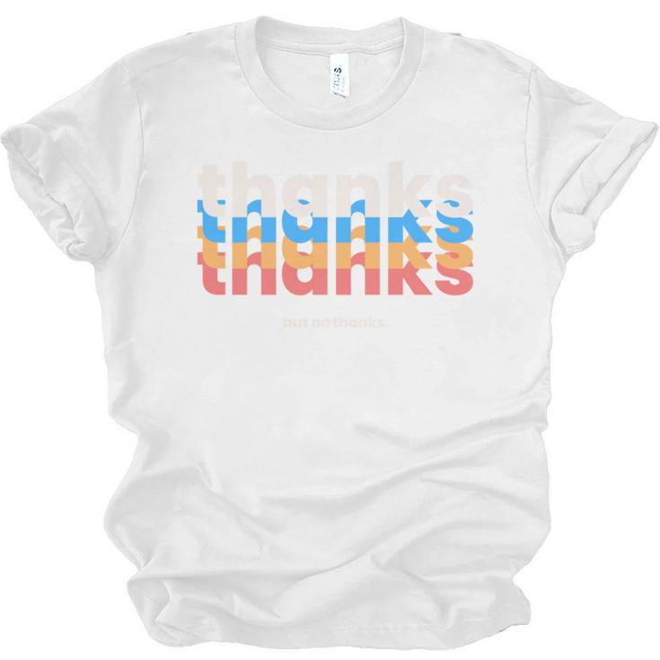 Polite Introvert Thanks But No Thanks Retro Graphic Unisex Jersey T-Shirt