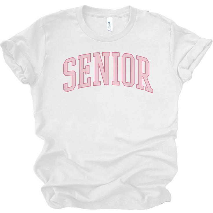 Preppy Varsity Pink Senior Graduation Unisex Jersey T-Shirt