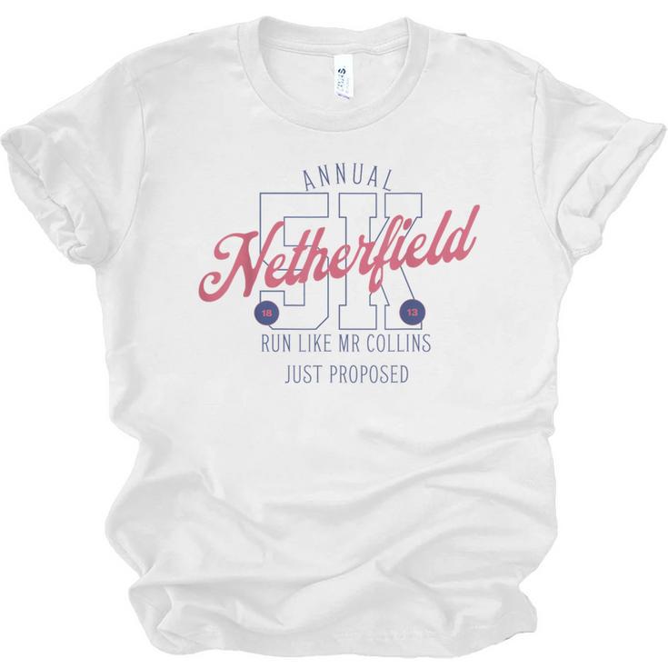 Pride And Prejudice Run Like Mr Collins Just Proposed Book Unisex Jersey T-Shirt