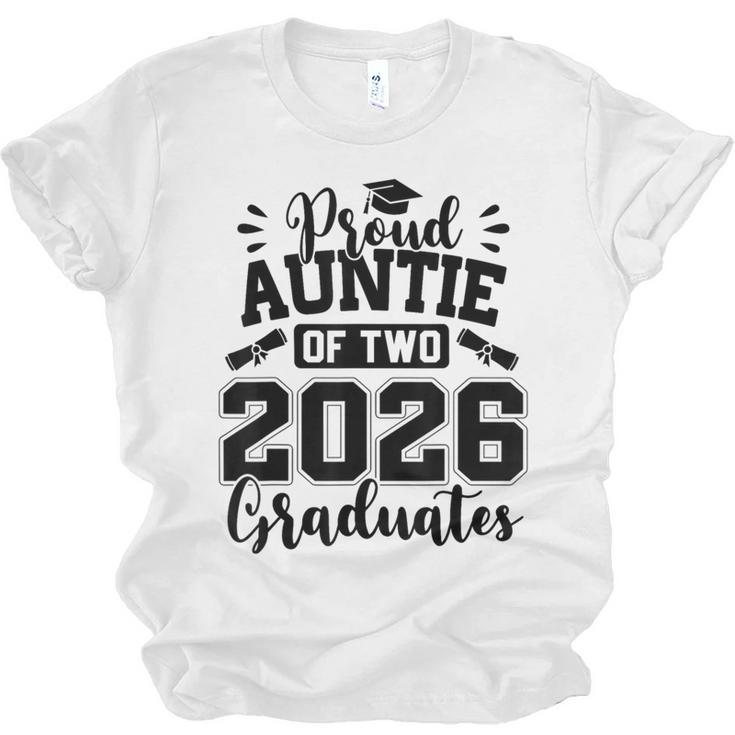 Proud Auntie Of Two 2026 Graduates Graduation Unisex Jersey T-Shirt