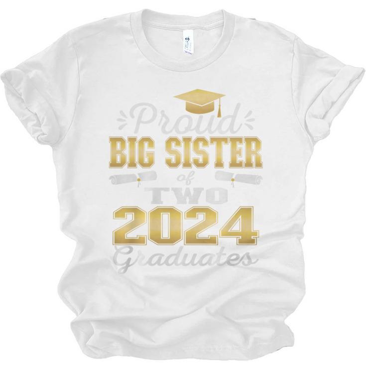 Proud Big Sister Of Two 2024 Graduate Class 2024 Graduation Premium Unisex Jersey T-Shirt