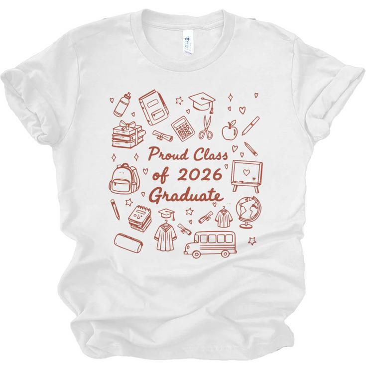 Proud Class Of 2026 Graduate Doodle Senior Graduation Premium Tri-Blend Unisex Jersey T-Shirt