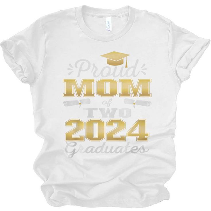 Proud Mom Of Two 2024 Graduate Class 2024 Graduation Family Premium Unisex Jersey T-Shirt