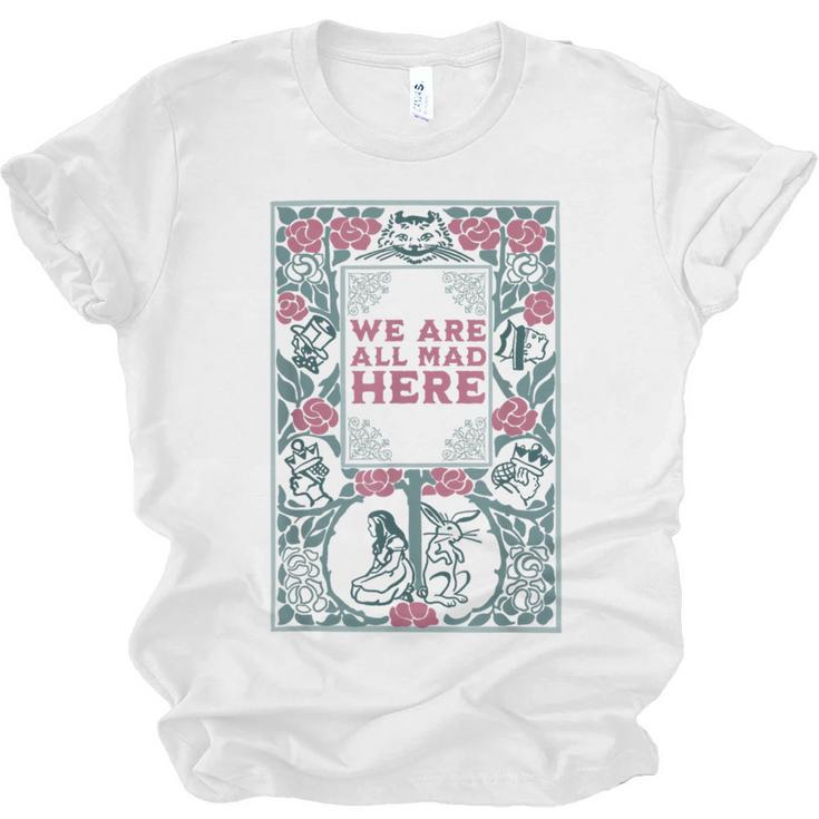 Puddin Threads Cheshire Cat Alice In Wonderland Vintage Book Adults Small Short Sleeve Classic Fit Unisex Jersey T-Shirt