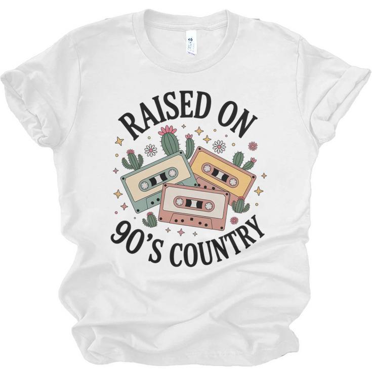 Raised On 90's Country Music Lover Nostalgia Retro Vibe Premium Tri-Blend Unisex Jersey T-Shirt