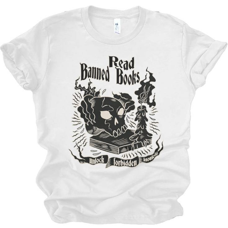 Read Banned Books Unlock Forbidden Knowledge Unisex Jersey T-Shirt