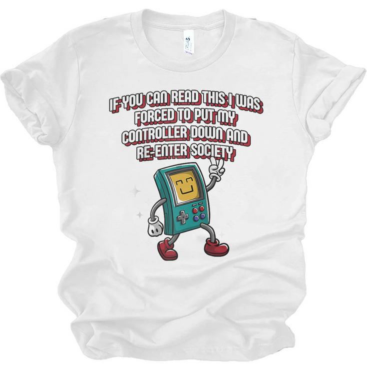 If You Can Read This Gamer Humor Gaming Introvert Raglan Baseball Tee Unisex Jersey T-Shirt