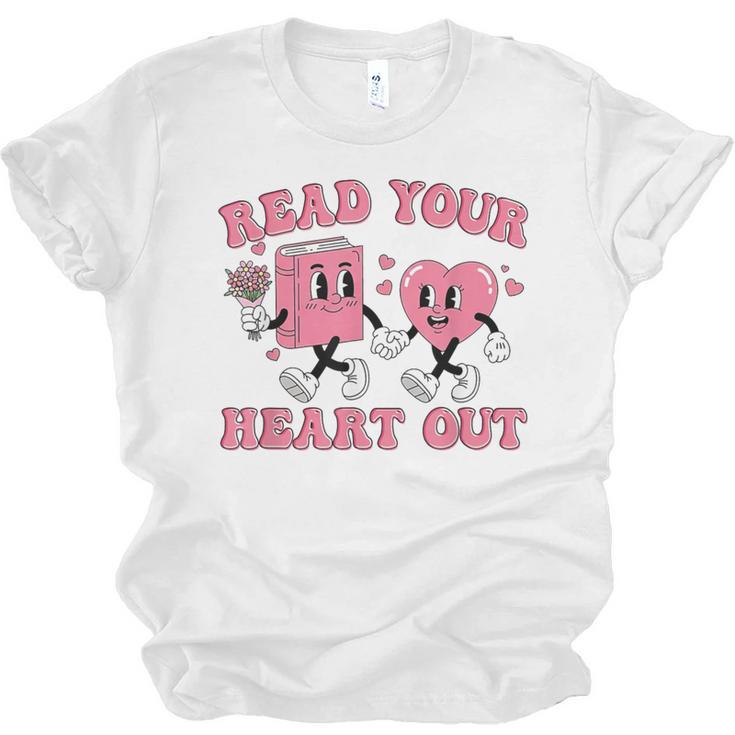 Read You Heart Out Reading Teacher Valentines Day Book Lover Unisex Jersey T-Shirt