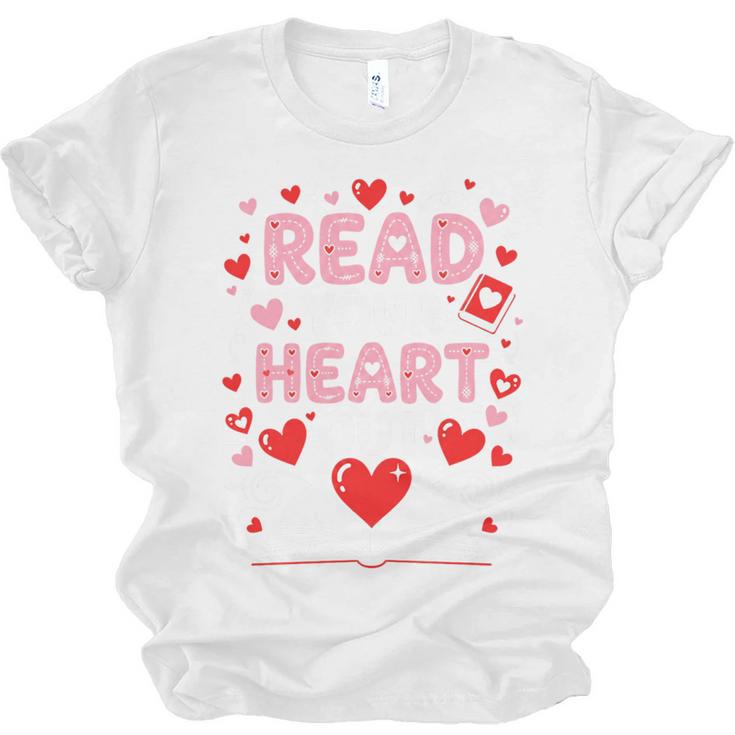 Read Your Heart Out Valentine Reading Book Lover Teacher Premium Tri-Blend Unisex Jersey T-Shirt