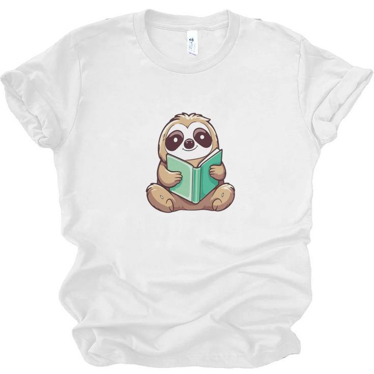 I Read Past My Bedtime Reading Sloth Book Lover Unisex Jersey T-Shirt