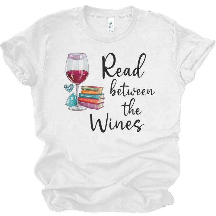 Read Between The Wines Im Just a Girl Who Loves Books & Wine Unisex Jersey T-Shirt