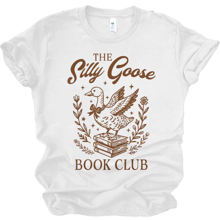 Reading Book Lover Bookish Librarian Silly Goose Book Club Unisex Jersey T-Shirt