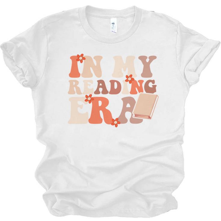 In My Reading Era Groovy Book Lovers Library Reading Women Unisex Jersey T-Shirt