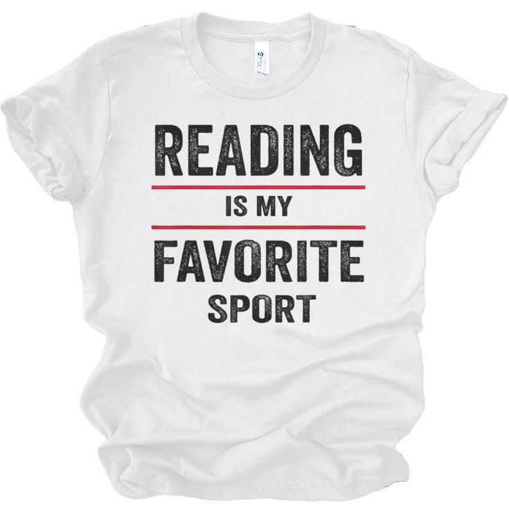 Reading Is My Favorite Sport Book Lover Quote Unisex Jersey T-Shirt