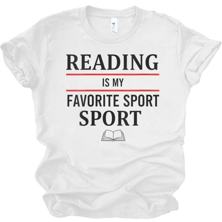Reading Is My Favorite Sport Book Lover Saying Quote Unisex Jersey T-Shirt