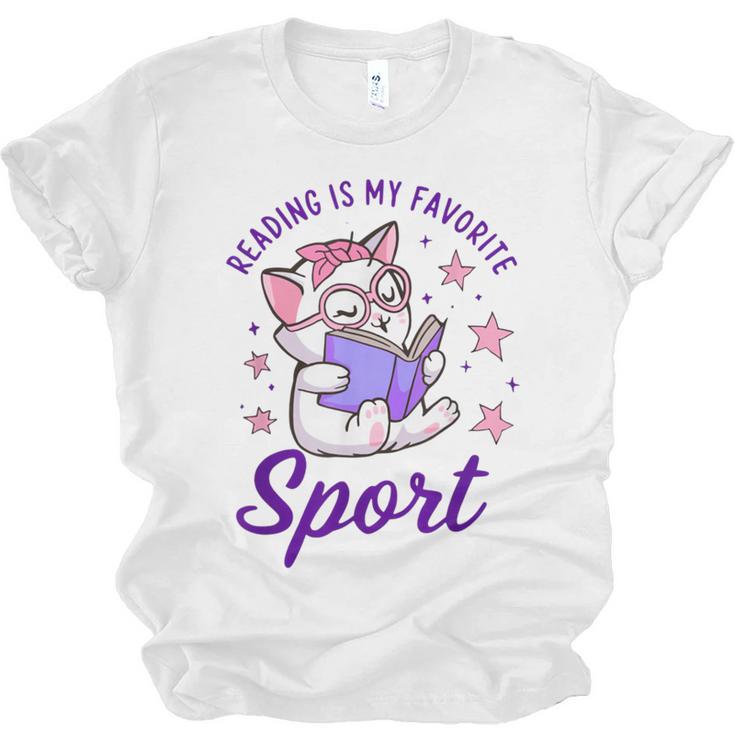 Reading Is My Favorite Sport Saying Quote Book Lovers Unisex Jersey T-Shirt