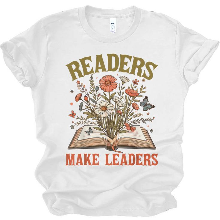 Reading Squad Book Lover Bookish Floral Readers Make Leaders Unisex Jersey T-Shirt