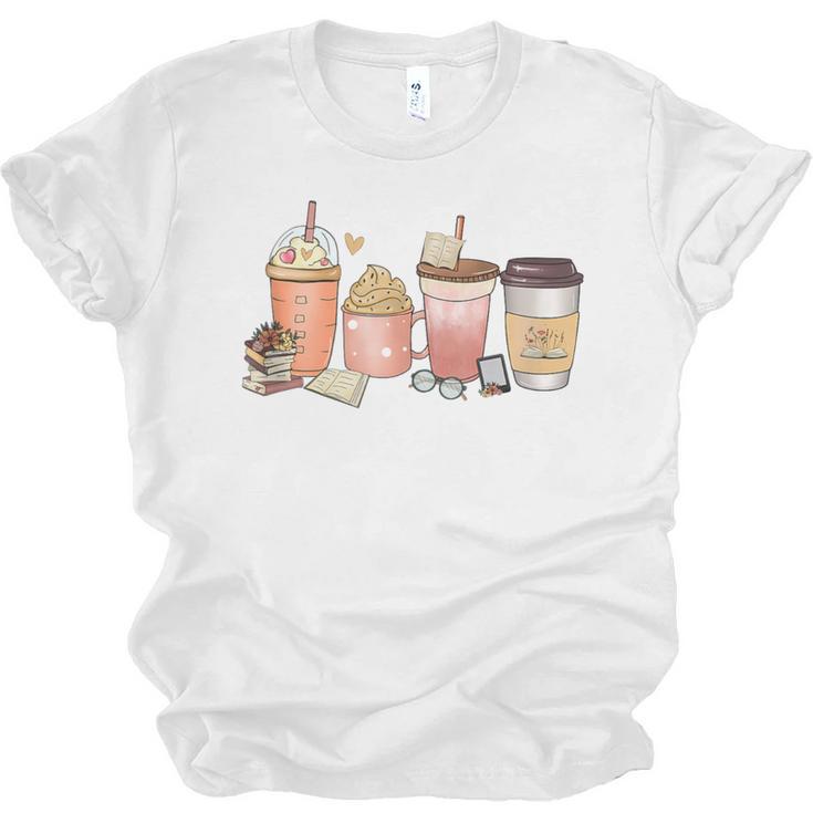 Reading Tea Coffee And Books Unisex Jersey T-Shirt
