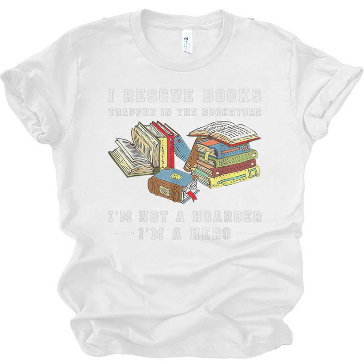 I Rescue Book Trapped In The Bookstore I'm Not A Hoarder Premium Tri-Blend Unisex Jersey T-Shirt
