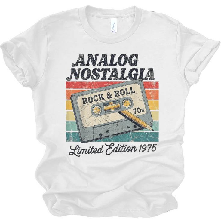 Retro Cassette Case 70s Vintage Music Analog Nostalgia Unisex Jersey T-Shirt