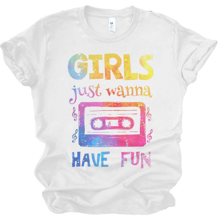 Retro Girls Just Wanna Have Fun Nostalgia 1980s 80's Premium Tri-Blend Unisex Jersey T-Shirt