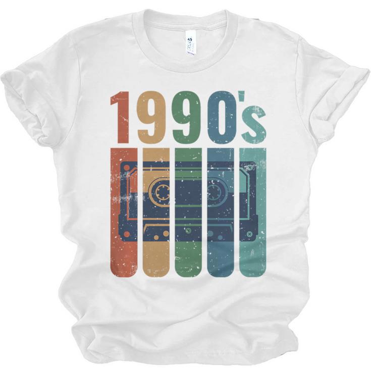 Retro Nineties Style Audio Tape Nostalgia Year 1990 Premium Tri-Blend Unisex Jersey T-Shirt