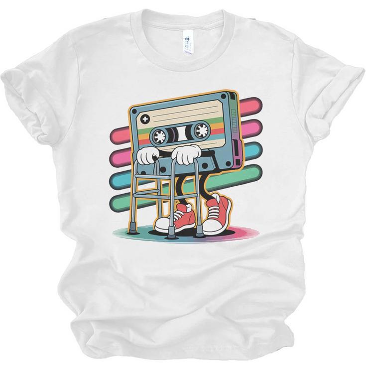 Retro Old Cassette Tape Cartoon With Walker Nostalgia Premium Tri-Blend Unisex Jersey T-Shirt