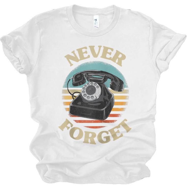 Retro Phone Never Forget Nostalgia Vintage Raglan Baseball Tee Unisex Jersey T-Shirt