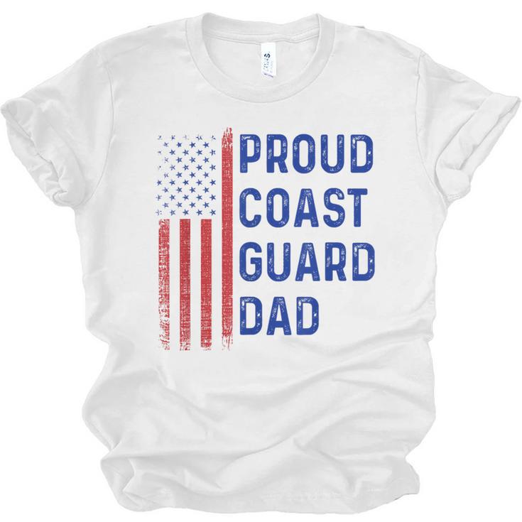 Retro Proud Coast Guard Dad Graduation Dad Usa Flag Outfit Unisex Jersey T-Shirt