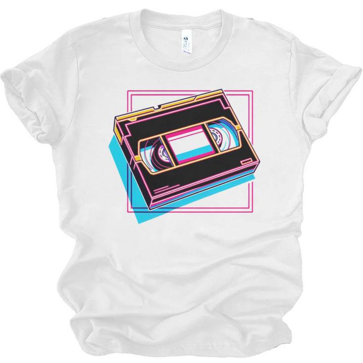Retro VHS Vaporwave Video Cassette Nostalgia Geek Chic Unisex Jersey T-Shirt