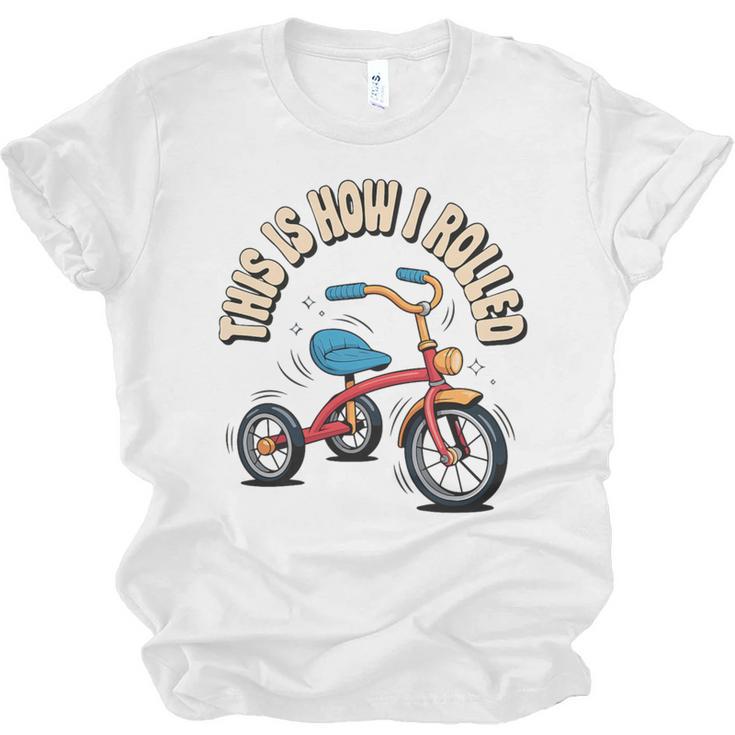 This How I Rolled Retro Tricycle 80s 90s Kid Nostalgia Premium Tri-Blend Unisex Jersey T-Shirt