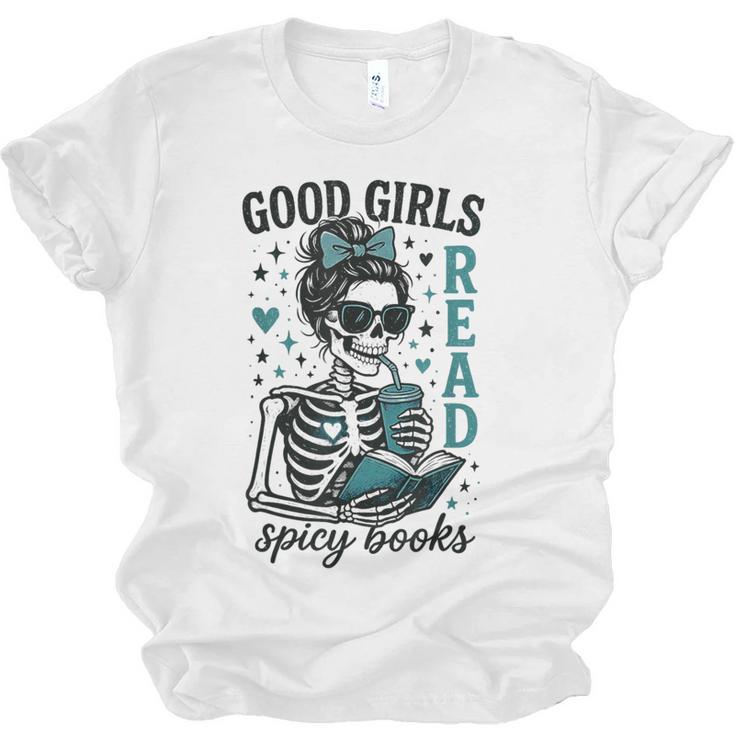 Romance Reader Good Girls Read Spicy Books Halloween Costume Unisex Jersey T-Shirt